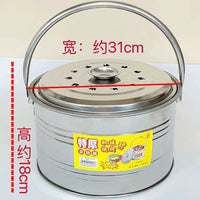 Outdoor Charcoal BBQ Grill and Fire Pit with Lid, Portable Brazier for Heating and Cooking