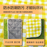Ultrasonic Picnic Blanket Thickened Camping Mat Cartoon Panda Kitten Beach Outdoor Moisture-proof Pad