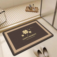 Clover Diatomaceous Earth Bath Mat, Non-Slip Quick Dry Absorbent Floor Mat for Bathroom