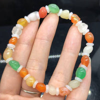 Natural Alashan Gobi Agate Colorful Beaded Bracelet