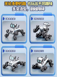 Smart Remote Control Robot Dog Toy with 8-Wheel Stunt Capability and Music Lights for Kids