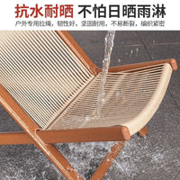 Outdoor Rattan Wicker Lounge Chair with Ottoman or Coffee Table, Foldable Balcony Garden Patio Recliner