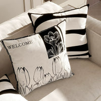 Nordic Black and White Decorative Throw Pillow Cover with Optional Insert