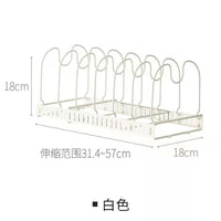 Expandable Pot Lid Holder Rack Countertop Cutting Board Organizer Multi-functional Kitchen Storage Drainer