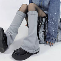 Women's Y2K Solid Color Knit Leg Warmers for Boots and Casual Wear