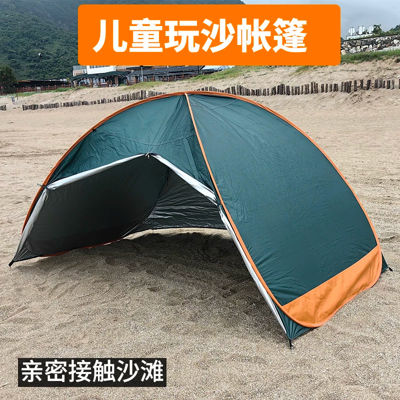 Pop-Up Beach Tent for Kids, UV Protection Sun Shelter with Mat, Portable Outdoor Play Tent
