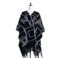 Unisex Paisley Reversible Faux Cashmere Shawl with Tassels for Autumn/Winter