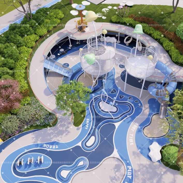 Stainless Steel Slide for Resorts, Treehouses, and Playgrounds with Climbing Net