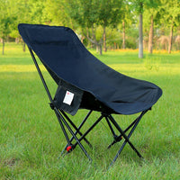 Moon Chair Outdoor Folding Chair, 3-Position Adjustable High Back Beach Chair, Portable Picnic Camping Chair