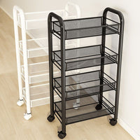 Multi-Layer Carbon Steel Kitchen Storage Cart with Wheels