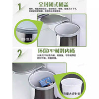 Stainless Steel 201 Kitchen Corner Waste Bin with Lid and Rotating Mechanism, Hidden Built-in Round