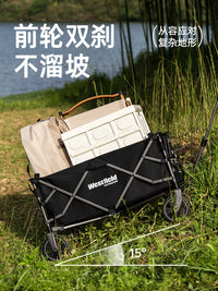 iFLY Collapsible Outdoor Camping Cart with Tabletop Option, Heavy-Duty Picnic Utility Wagon for Travel and Beach