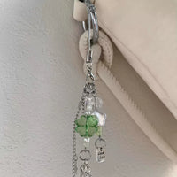 Lucky Four-Leaf Clover Beaded Keychain for Bags and Phones