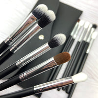 Premium 11-Piece Eye Makeup Brush Set with Optional Travel Bag