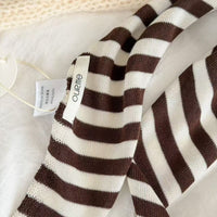 Korean Style Ice Silk Striped Triangle Scarf Shawl for Summer Sun Protection and Air Conditioning