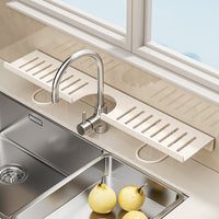 Faucet Bathroom Organizer Shelf Wall-Mounted No-Drill Toilet Washbasin Storage Rack