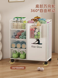 Yoga Mat Storage Basket for Home Gym, Fitness Equipment Organizer for Kettlebells, Foam Rollers, Balls, and Badminton Rackets