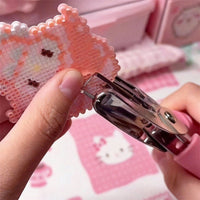 Manual Mini Perler Bead Puncher 1.5mm DIY Handheld Round Hole Card Punch Embosser for Students