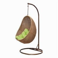 Outdoor Wicker Hanging Basket Chair with Stand or Chain for Patio Garden