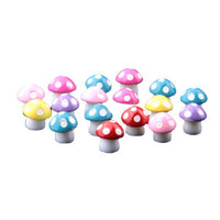 Mini Colorful Resin Six-Dot Mushroom Figurines for Micro Landscape DIY Terrarium Decor