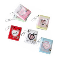 Korean Style Gradient Heart Hollow Mini Photo Album Keychain for ID Photos and Stickers