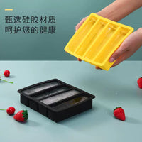 Food Grade Silicone Ice Cube Tray with Lid, Large Capacity Square Ice Mold for Home Use, Long Strip Ice Maker
