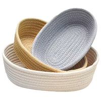Cotton Rope Woven Storage Basket Nordic Style Oval Desktop Organizer