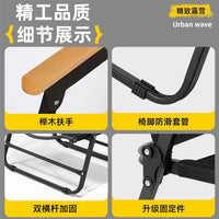 Outdoor Folding Wooden Kermit Chair with Roll-Up Table for Camping Picnic Fishing