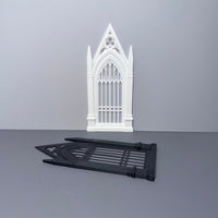 BJD Dollhouse European Style Window and Door Model Kit for DIY Dark Scene