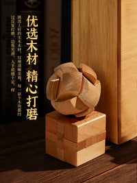 Luban Lock Kongming Lock Wooden Brain Teaser Puzzle Set for Kids and Adults