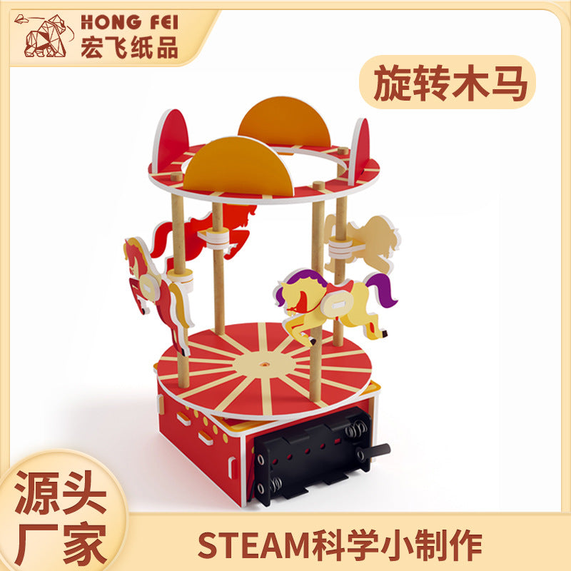 DIY Carousel Science Experiment Kit for Kids, STEM Educational Toy
