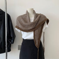 Japanese Style Tasseled Triangle Scarf Shawl for Women - Winter Neck Warmer