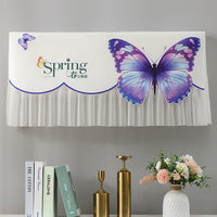 Cartoon Air Conditioner Dust Cover with Wind Deflector for Wall-Mounted Units, All-Season Protection, No Need to Remove When Starting