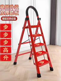 Folding 6-Step Ladder with Rounded Handrail for Home Use