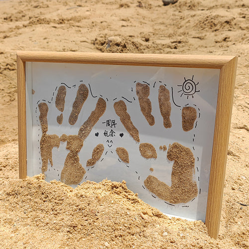 DIY Sand Handprint Art Frame Kit for Couples & Friends, Beach Souvenir Keepsake