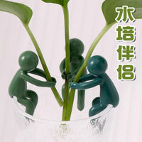 Hydroponic Plant Support Stand with Decorative Figure for Cup Rims