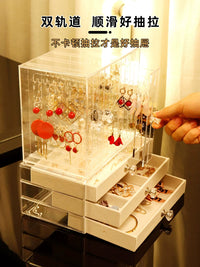 Large Capacity Jewelry Organizer Box for Earrings Necklaces Bracelets Rings, Desktop Vanity Display Storage Case