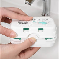 YAMADA Portable Covered Soap Dish with Drain, Dustproof Soap Box for Travel and Home