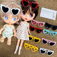 8cm Wide Heart-Shaped Doll Sunglasses for 24cm Dolls and Pets