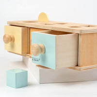 Montessori Wooden Educational Toy Set for Toddlers 0-3 Years - Ball Drop, Coin Box, and Drawer Box
