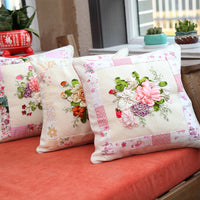 DIY Ribbon Embroidery Pillow Cover Kit - European Floral Design