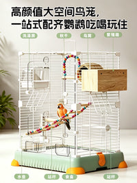 Large Metal Bird Cage for Parrots, Cockatiels, and Lovebirds - Villa Style