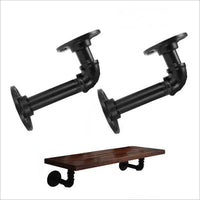 Industrial Pipe Wall Mounted Shelf for Plants and Decor - Rustic Iron Art Floating Shelving Unit