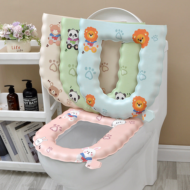 EVA Waterproof Toilet Seat Cover, Washable, All-Inclusive, Reusable Toilet Cushion for Home