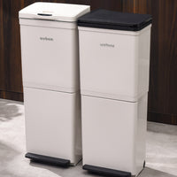 Household Kitchen Dual-Layer Waste Bin with Dry/Wet Separation and Smart Sensor