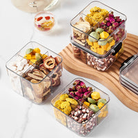 Multi-Compartment Airtight Food Storage Container for Tea, Grains, and Spices