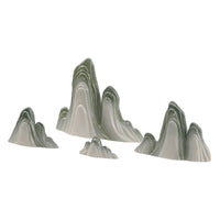 Zen Mountain Landscape Ceramic Ornament for Micro-Landscape Decor