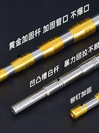 Stainless Steel Telescopic Landing Net Pole for Fishing and Fruit Picking