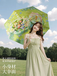 ZUO DU UV Protection Cooling Pocket Umbrella for Sun and Rain