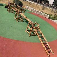 Outdoor Wooden Climbing Frame Set for Kids, Sensory Integration Training Equipment